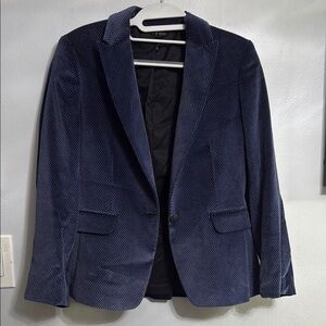 Rag & Bone Blue Velvet Blazer Modern Fitted Style